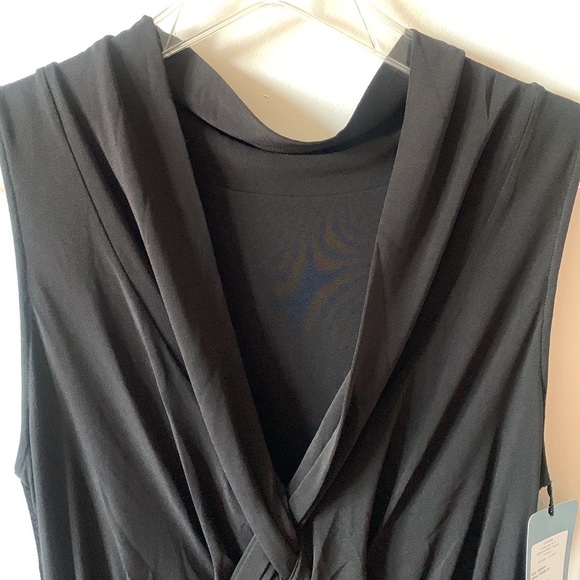 ESCADA Crossover- Waist Sleeveless Thigh-Slit V-Neck Black Gown - Size INT 38 - Picture 5 of 17